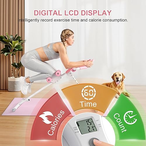 Miniatura 6 de Home Gym Systems Ab Machine, Ab Workout Equipment, Adjustable Ab Trainer Machine for Abs Workout at Home Gym, Foldable, Knee Protection, Abdominal