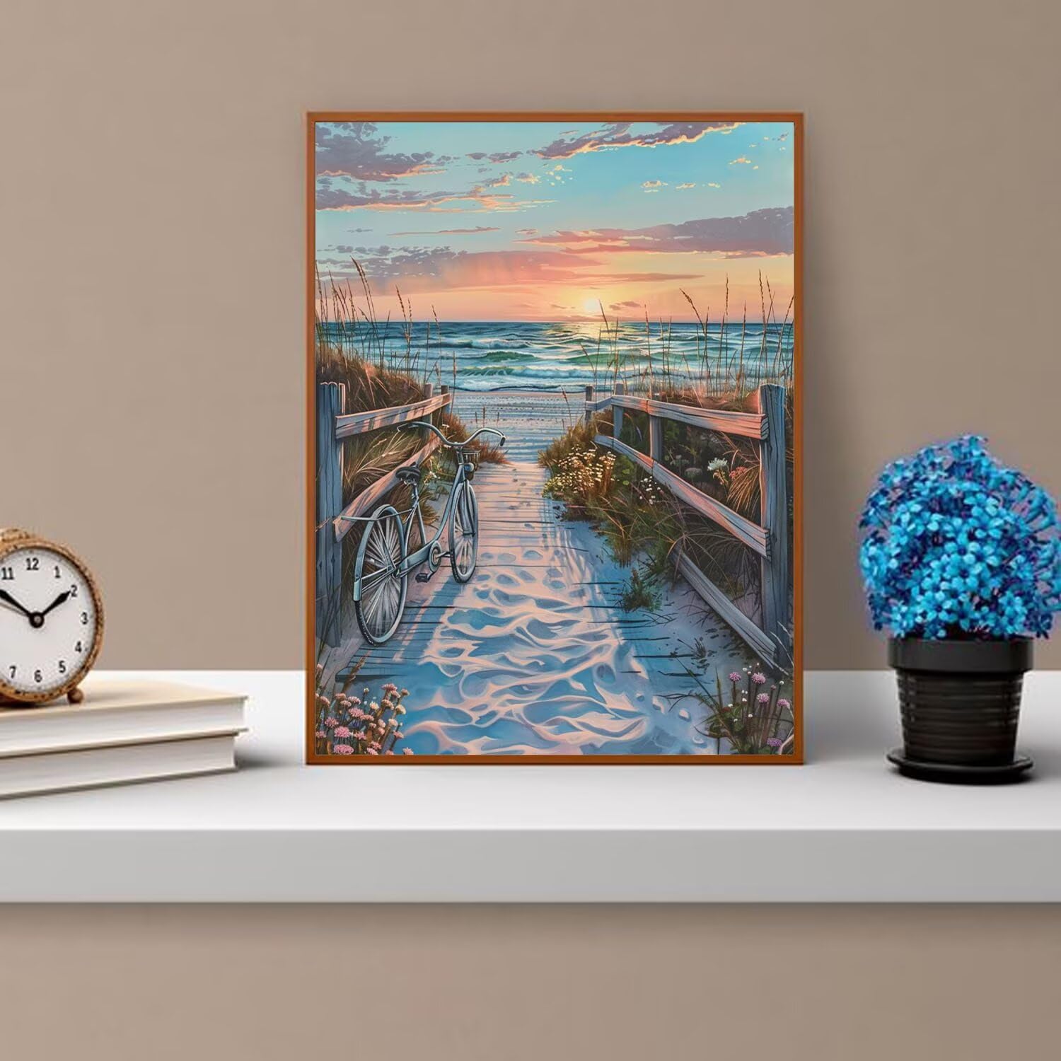 Dipingere con i Numeri Adulti mare, Bicicletta Dipingere con i Numeri Bambini DIY Kit, Set Premium con Pennelli, Decorazione Casa & Creativo Regalo, Attività di Tempo libero 90x120cm z-113