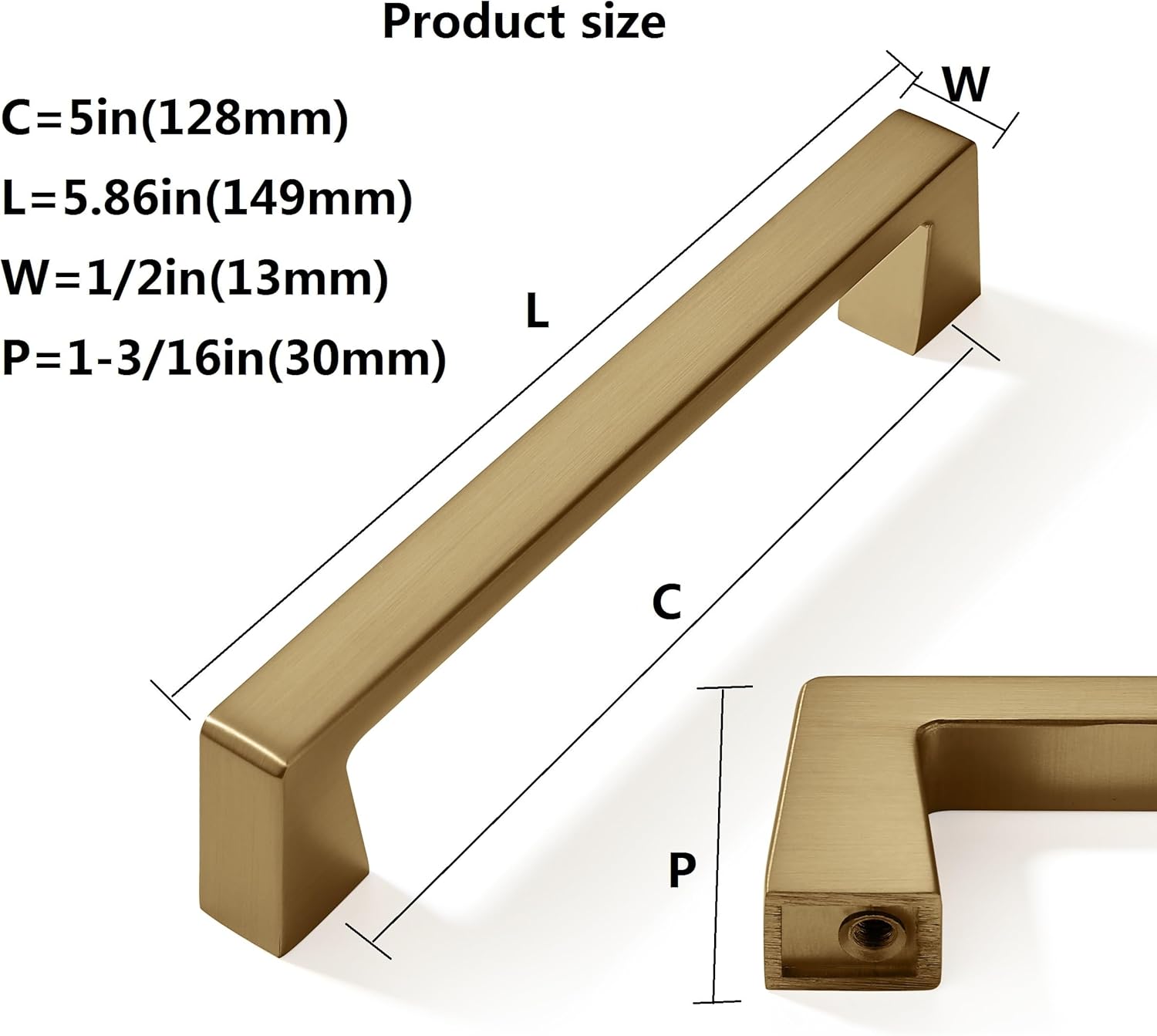 10 Pack 5 inch Solid Champagne Bronze Cabinet Handles Kitchen Hardware Drawers Bathroom Vanity Cabinet Door Handles
