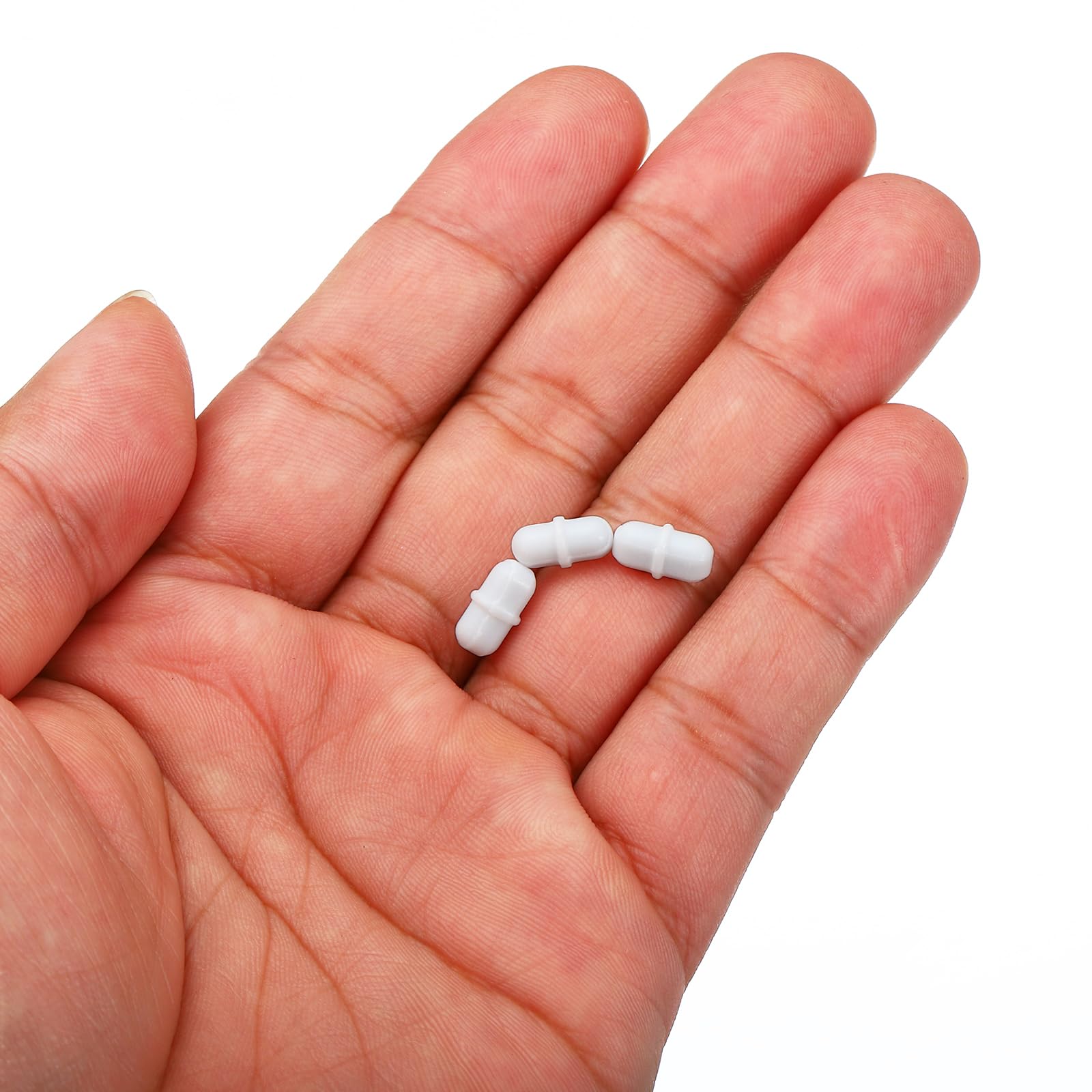 QUARKZMAN Magnetyczny pręt mieszający do mieszadła magnetycznego, kształt cylindryczny, powłoka PTFE, biały magnes, 15 mm / 0,59 cala, do laboratorium, 10 sztuk