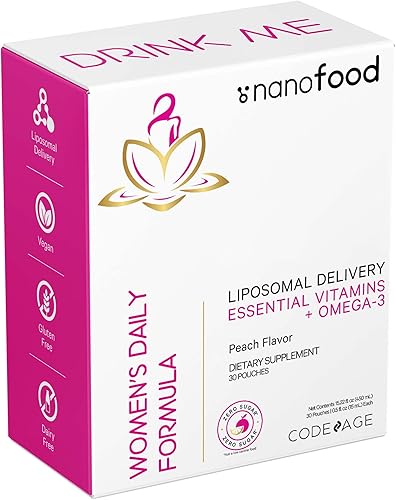 Miniatura 5 de Codeage Liposomal - Fórmula líquida de vitaminas diarias para mujer, suplemento multivitamínico líquido vegano omega-3, biotina, vitaminas A, B, C,