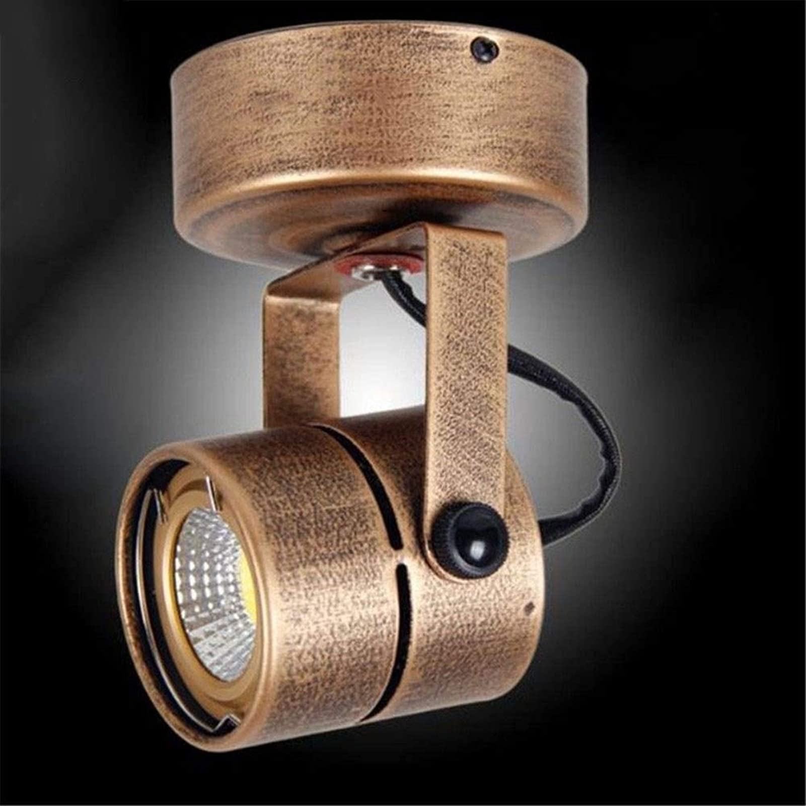 Retro Industrial LED Spotlight, 3W/5W/7W Ceiling Lamp, Retro Service Bronze Ceiling, Adjustable Downlight, Panel Light, Downward Spotlight for Cabinet Counter Industrial Shop Chandelier Interesting