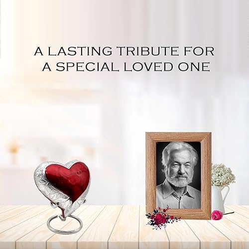 Miniatura 5 de Urna de recuerdo con forma de corazón, pequeña urna de cremación hecha a mano para cenizas, homenaje a tu ser querido, perfecta para adultos y