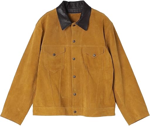 60s Suede Trucker Jacket 114-30-0019 114300019: Camel 60s Suede Trucker Jacket 114-30-0019 114300019: Camel