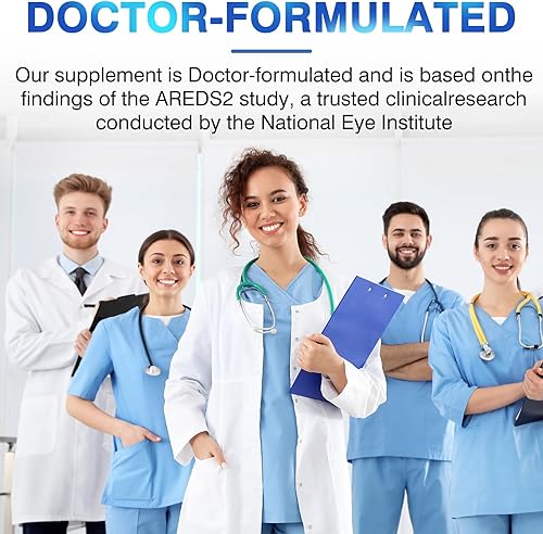 Miniatura 7 de AREDS 2 Suplemento de vitaminas y minerales para los ojos - Suplemento de luteína y zeaxantina, vitamina C y E, zinc y cobre para protección de la