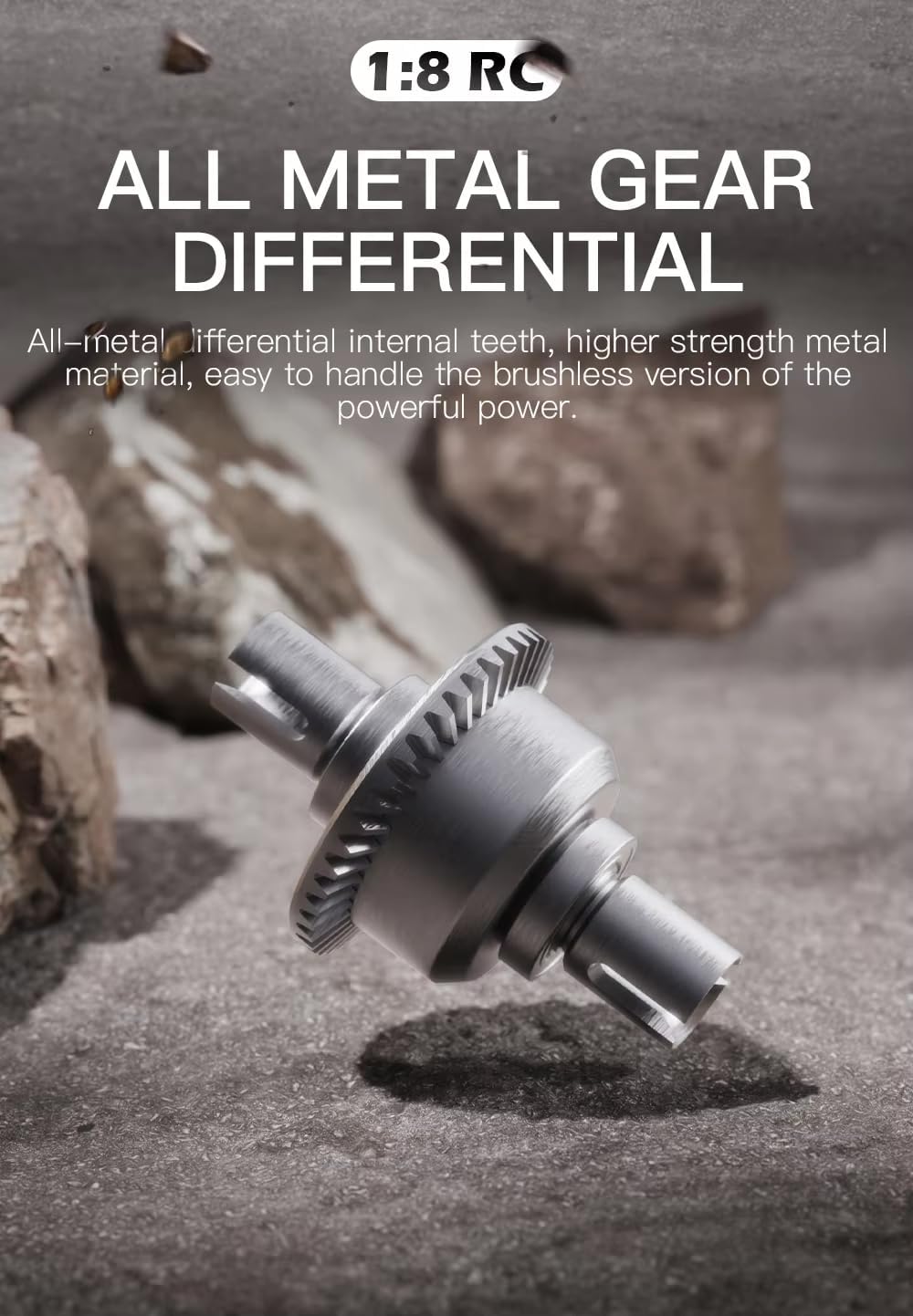 Close-up of the all-metal gear differential in the HOSHI N518 Raptor II