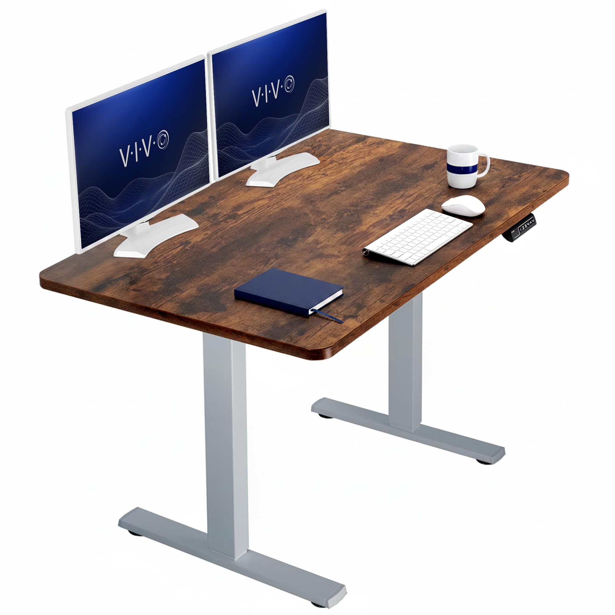 VIVO Rustic Vintage Brown 48 x 30 in Standing Desk, DESK-KIT-1G5N