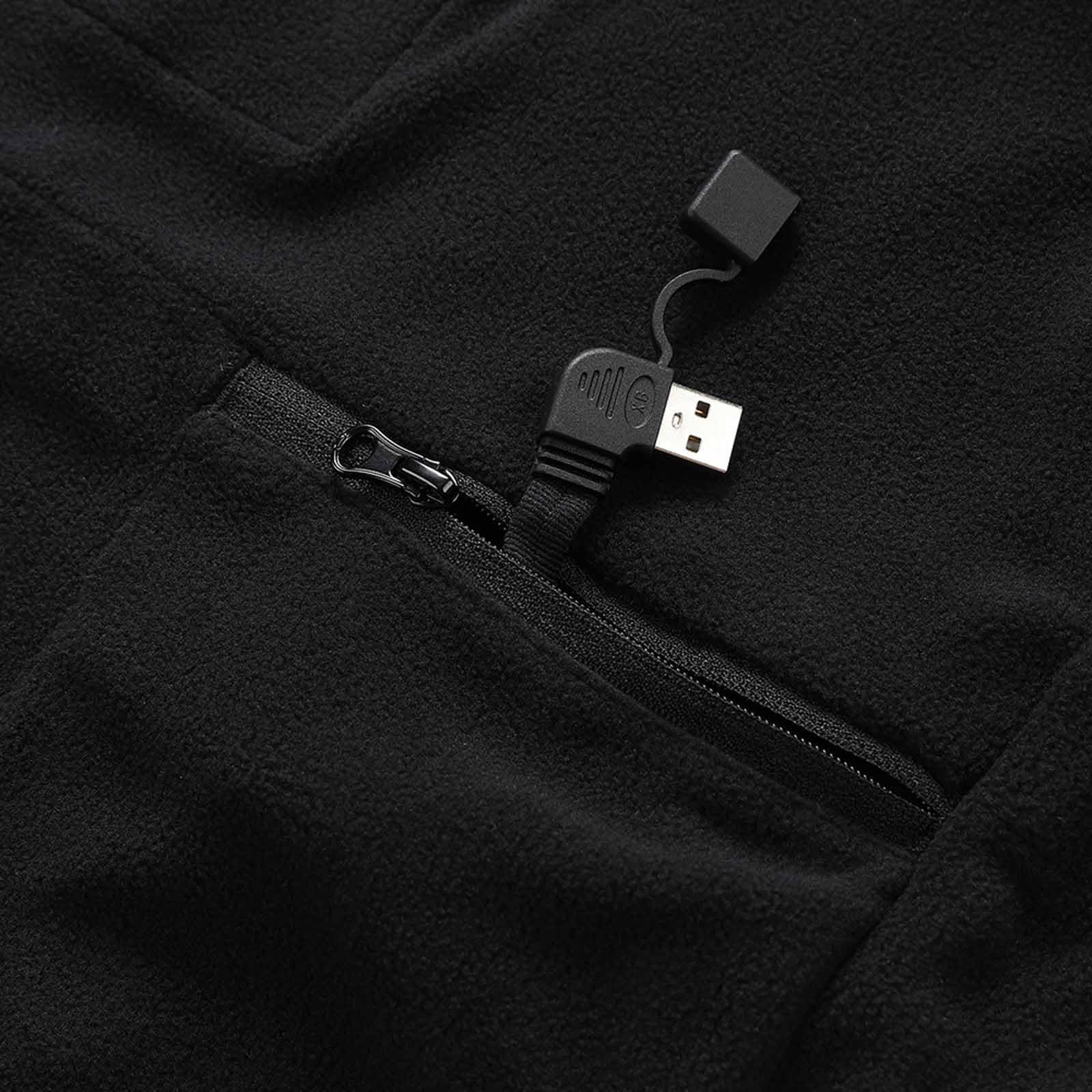 KQIVAM Beheizbare Jacke Elektrisch Kinder Polar-Fleecejacke 3 Heizzone USB Lange Ärmel Thermobekleidung Outdoor Camping Wanderung 4-14 Jahre
