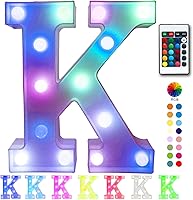 Pooqla Color Changing LED Marquee Letter Lights with Remote - 16 Colors, Party Wedding Home Decor Signs