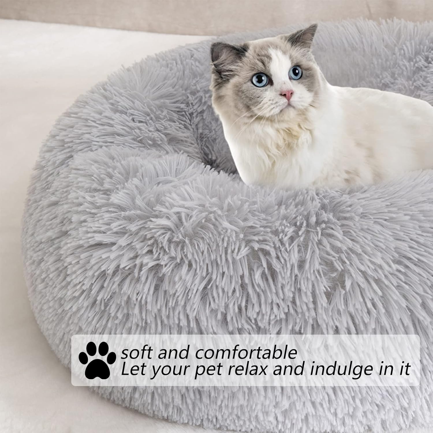 review Calming Dog Bed Cat Bed-Machine WashableHigh Bolster, Multiple Sizes S-XXL