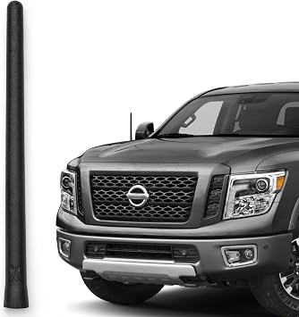The Original 6 3/4 Inch fits Nissan Titan 2004-2018 - Car Wash Proof Short Rubber Antenna - Internal Copper Coil - Premium Reception - German Engineered