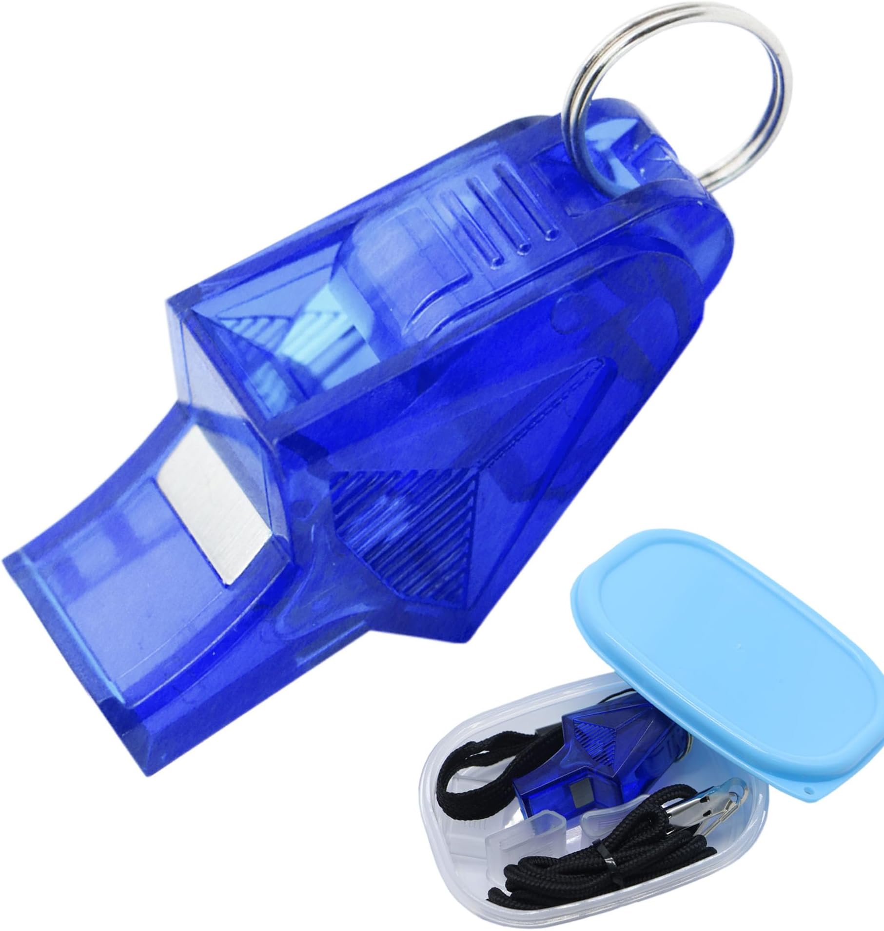 UGpineWhistle, Coaches Whistle with Lanyard, Loud Crisp Sound, Teacher, Referee Whistle for Sports, Basketaball and Football, Lifeguard Whistle for Emergency (Dark Blue)