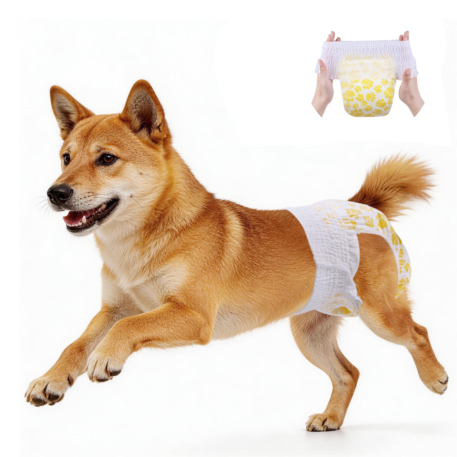 MICOOYO Pull-Up Disposable Dog Nappies Female,Dog Diapers for Dogs Super Absorbent,dogs in heat,Incontinence L 20pcs