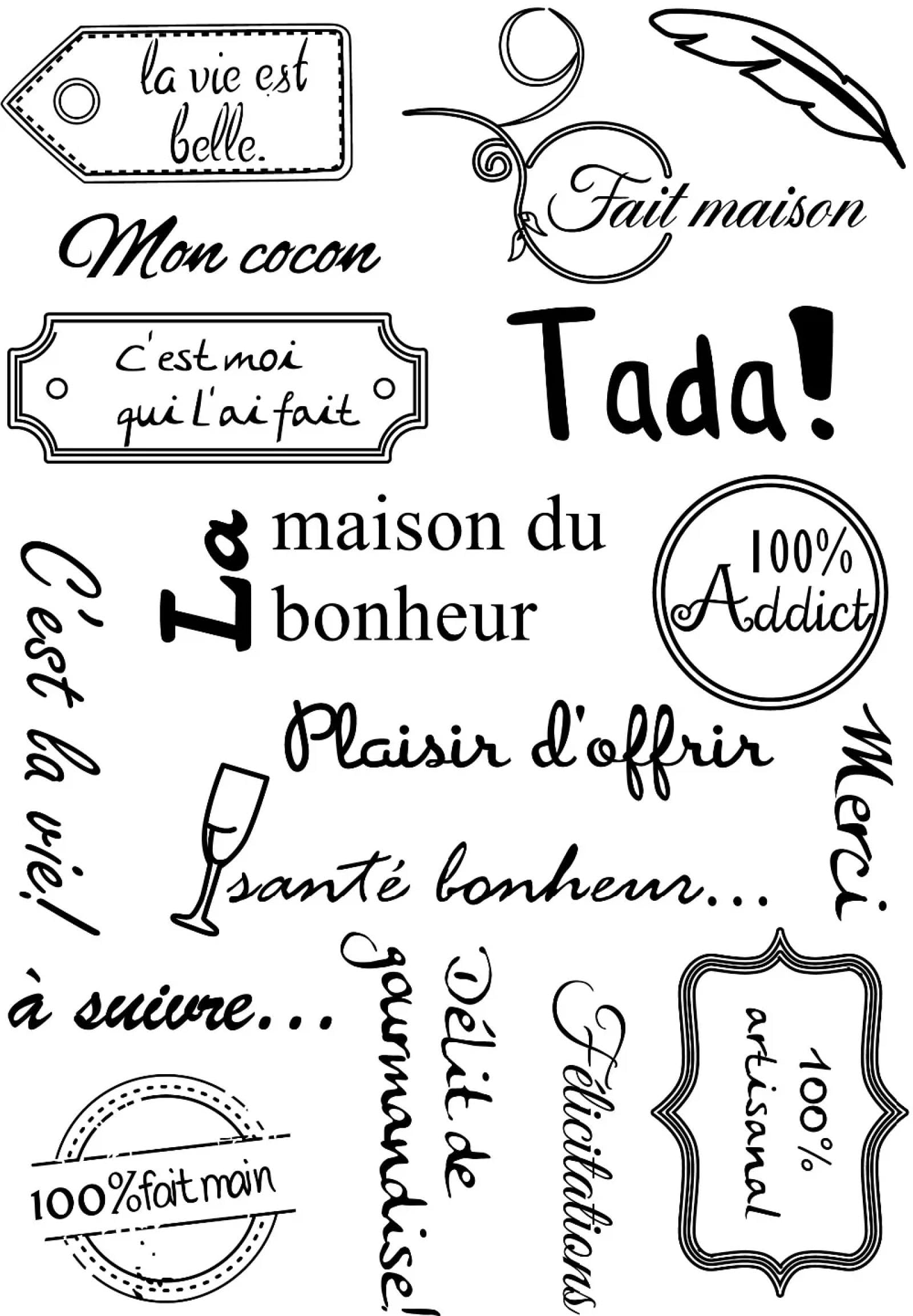 Tampon en silicone pour scrapbooking et pochoirs 16x11 cm
