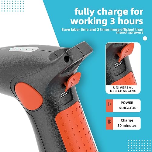 Miniatura 6 de Sheboren Botella pulverizadora eléctrica de 1 litro, pulverizadores de batería eléctrica para plantas en césped y jardín, fertilizante automático de
