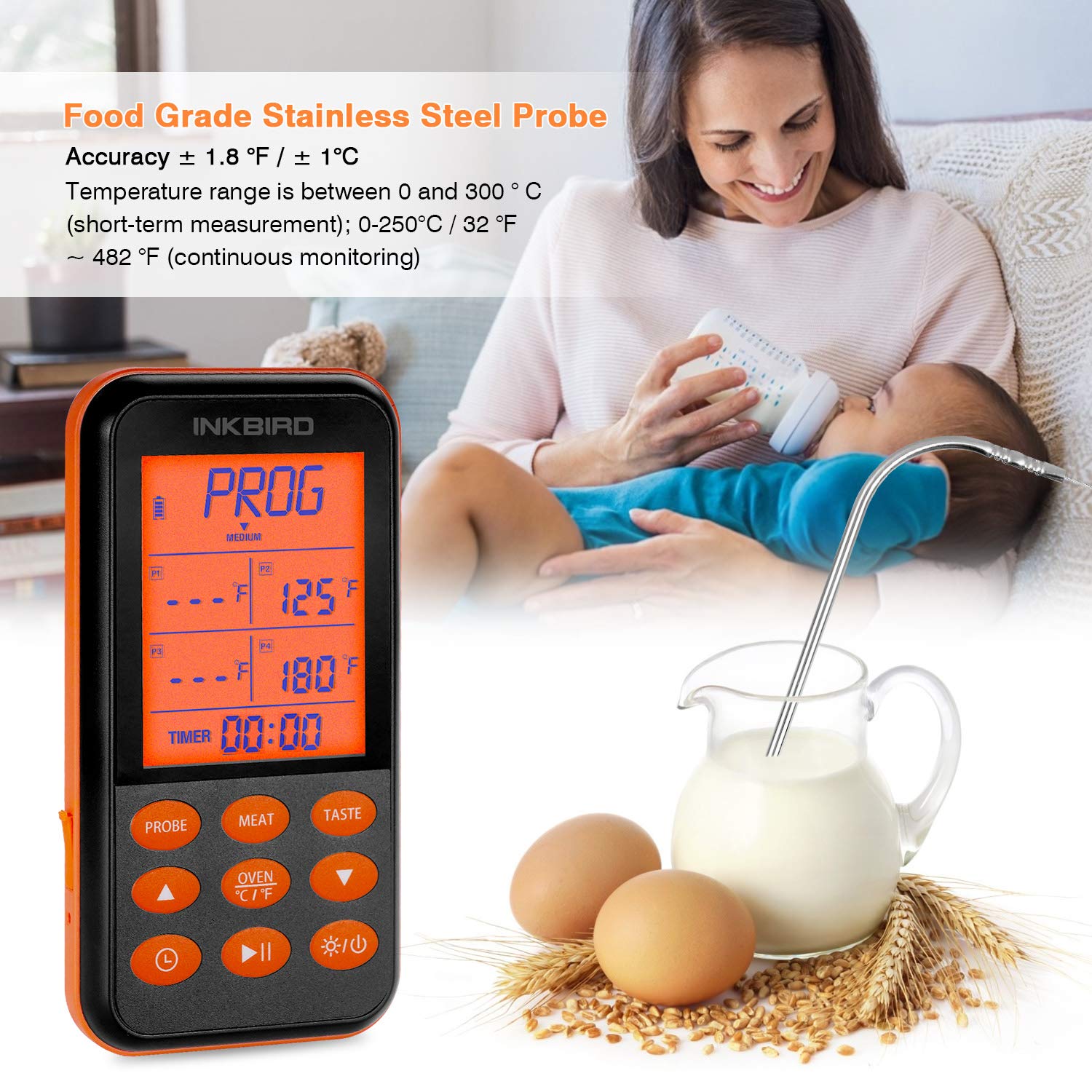 Termometro Da Griglia Inkbird Bluetooth IBT-6XS - 6 Sonde, Magnete, Batteria Ricaricabile