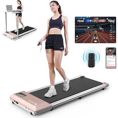 DeerRun 2024 Enhanced Home Treadmill, Smart & Quiet Walking Pad Treadmill Mini