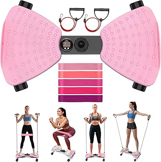 HEH Waist Twisting Machine, Adjustable Ab Twister Board with Digital Display, Waist Twister with 5 Resistance Bands, Noiseless Home Gym Exercise Equipment for Women Belly Fat, 330 Lbs Capacity