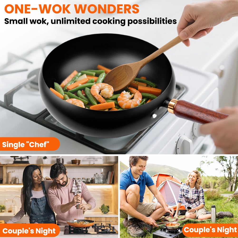 Japanische Eisenpfanne Unbeschichtet - Gusseisen Pfanne Mit Holzdeckel