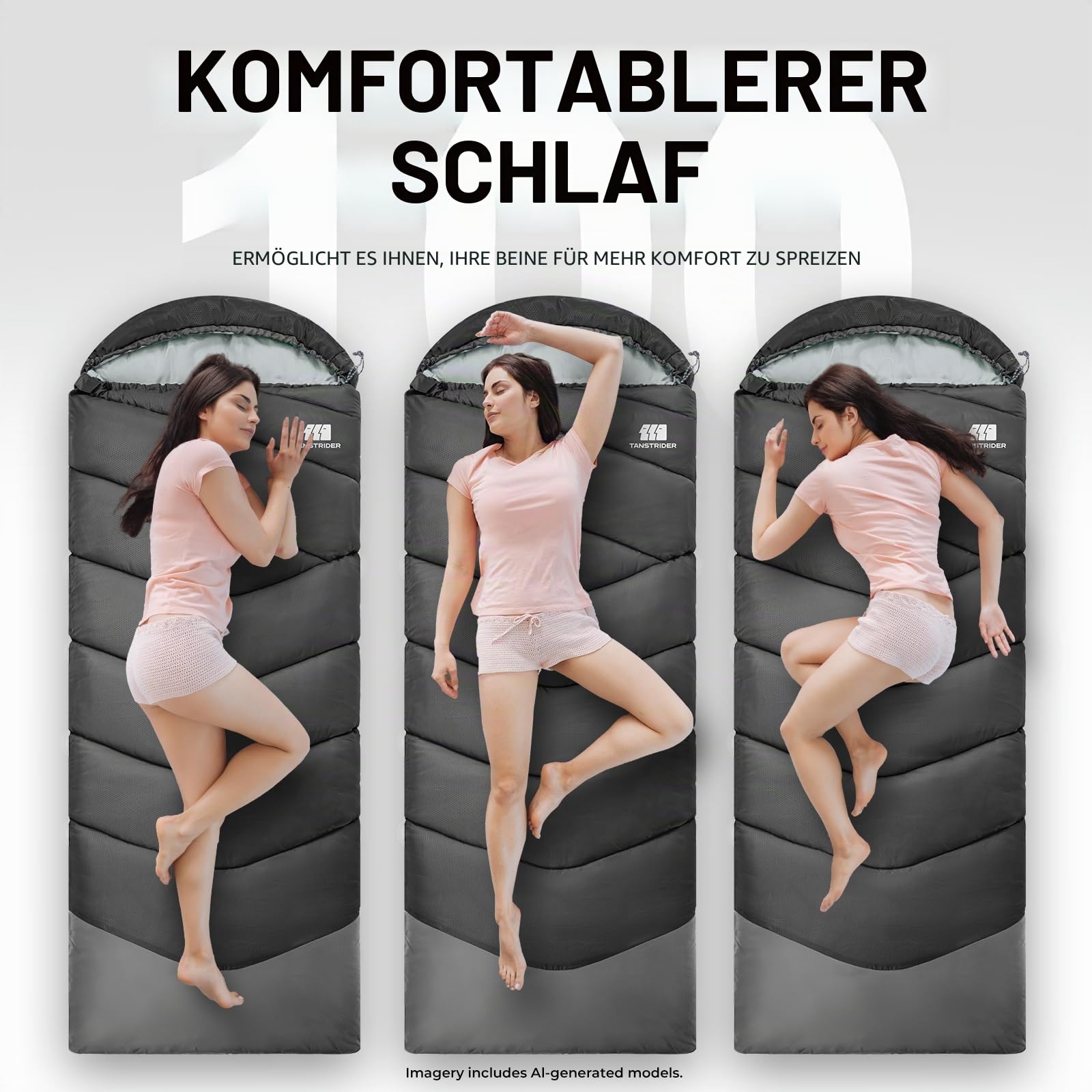 Schlafsack für Erwachsene bei Kälte, Tragbar, Wasserdicht, Leichtgewichtiger Schlafsack für Große Personen (Mädchen & Jungen) mit Kompressionssack für Warmes Camping, Wandern, Outdoor & Indoor