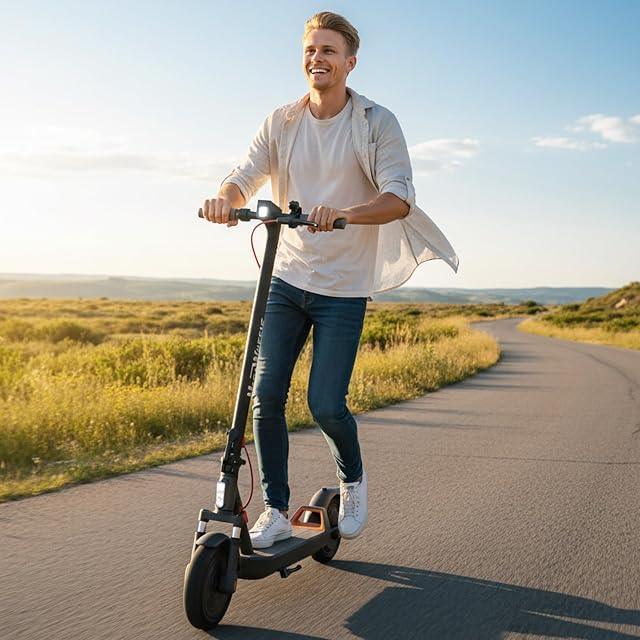 MEGAWHEELS Electric Scooter Electric Scooter Adults with Suspension 10in Pneumatic Tires 350W Motor 19 Miles Long Range 15