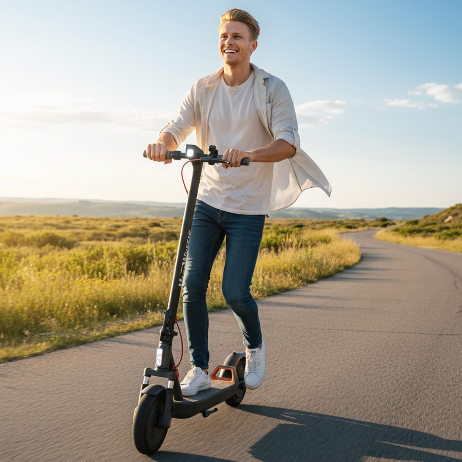 MEGAWHEELS Electric Scooter Electric Scooter Adults with Suspension 10in Pneumatic Tires 350W Motor 19 Miles Long Range 15
