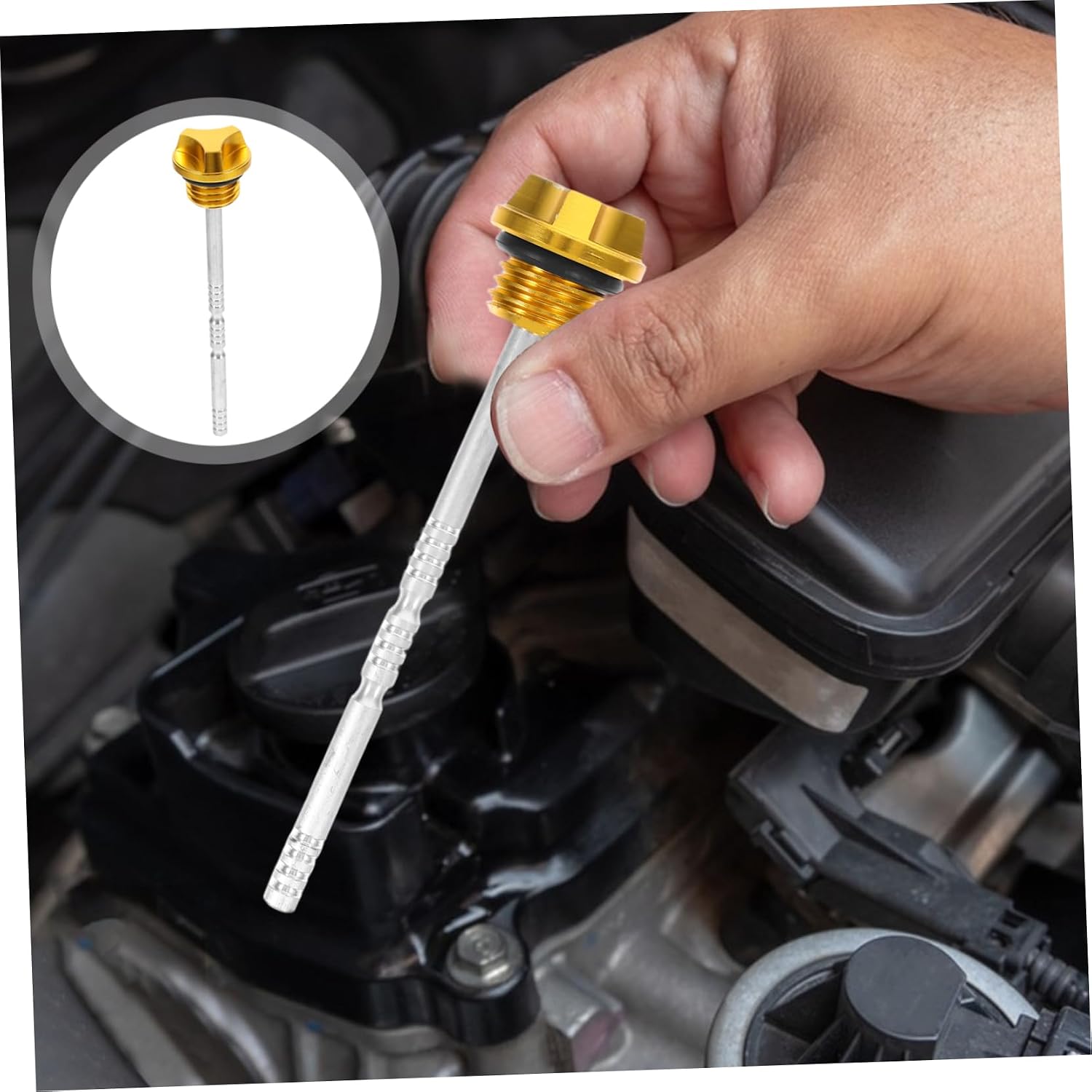 VALICLUD Aluminium Motorcycle Oil Level Gauge High Accuracy Measurement for All Models Durable Construction Stylish Design Replacement for Engine Health