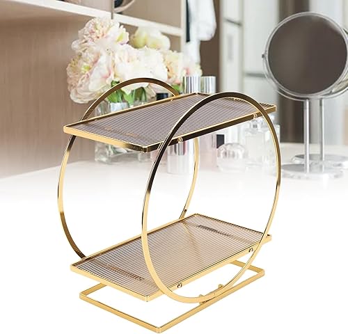 Miniatura 4 de Organizador de perfume de tocador, 2 niveles de acrílico a prueba de arañazos, soporte de perfume organizador de cosméticos estante de