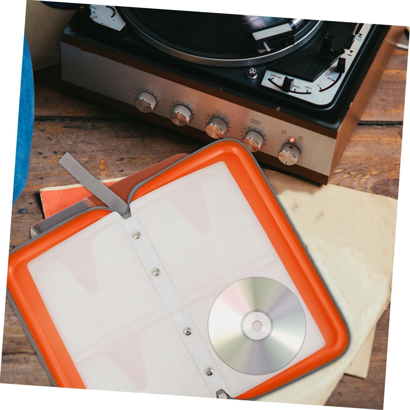 GALPADA Portable CD Organizer Bag 80 Capacity Orange High-Grade Plastic CD Storage Case for Car Travel Cinema Use Protective Carrying