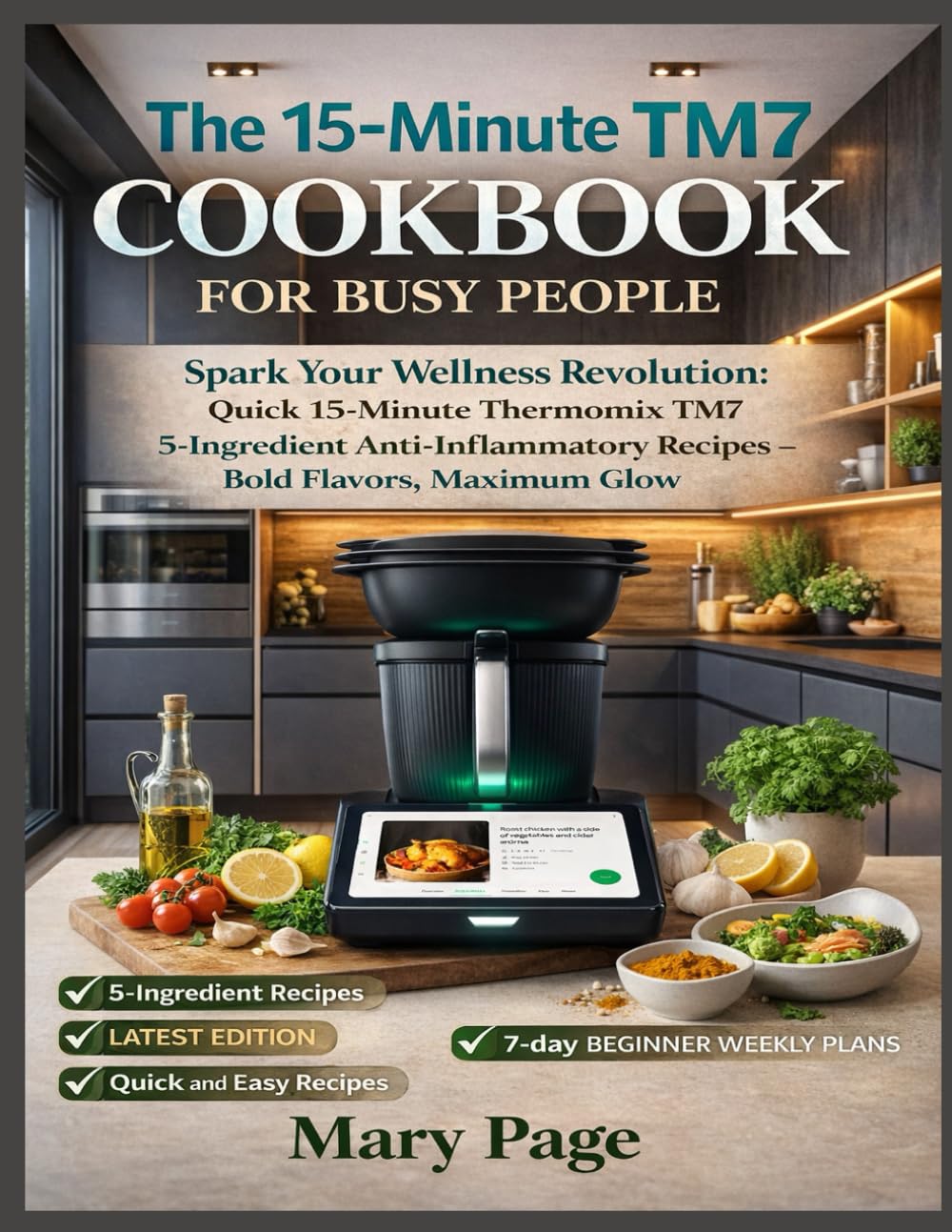 THE 15-MINUTE THERMOMIX TM7 COOKBOOK FOR BUSY PEOPLE: Spark Your Wellness Revolution: Quick 15-Minute Thermomix TM7 5-Ingredient Anti-Inflammatory Recipes Bold Flavors, Maximum Glow.