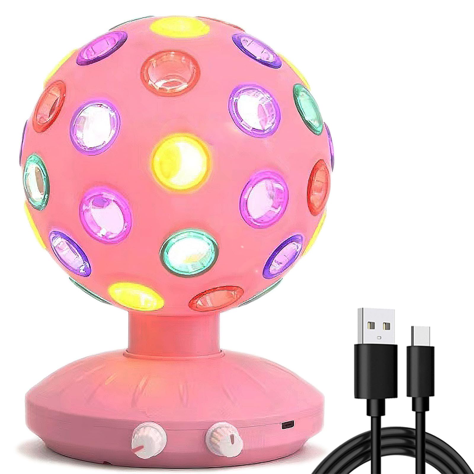 Lampe LED rotative à 360° rose alimentée par USB ou piles - 7