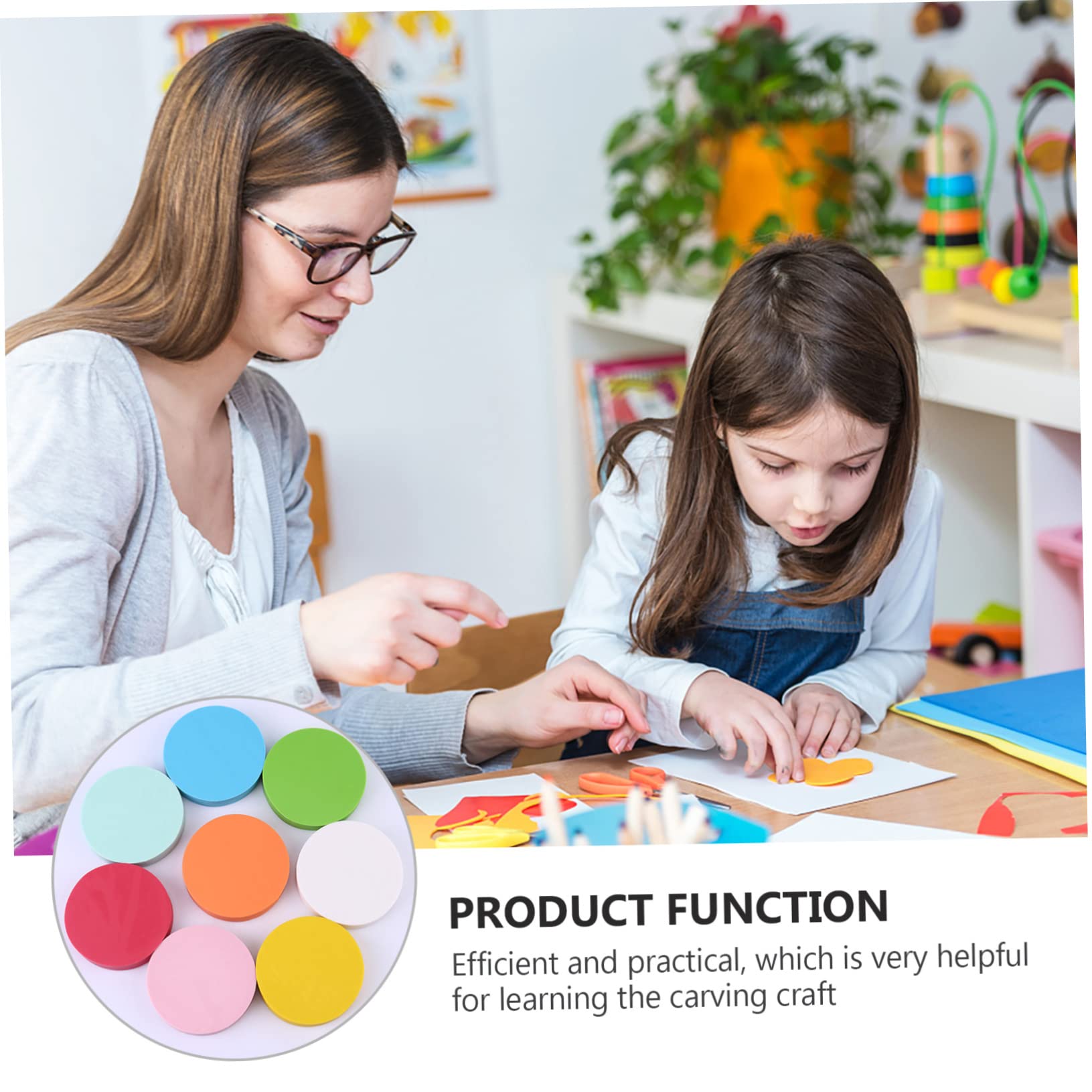 ARTIBETTER Professional Round Rubber Carving Blocks Stamps Gentle Material for DIY Crafts Random Color