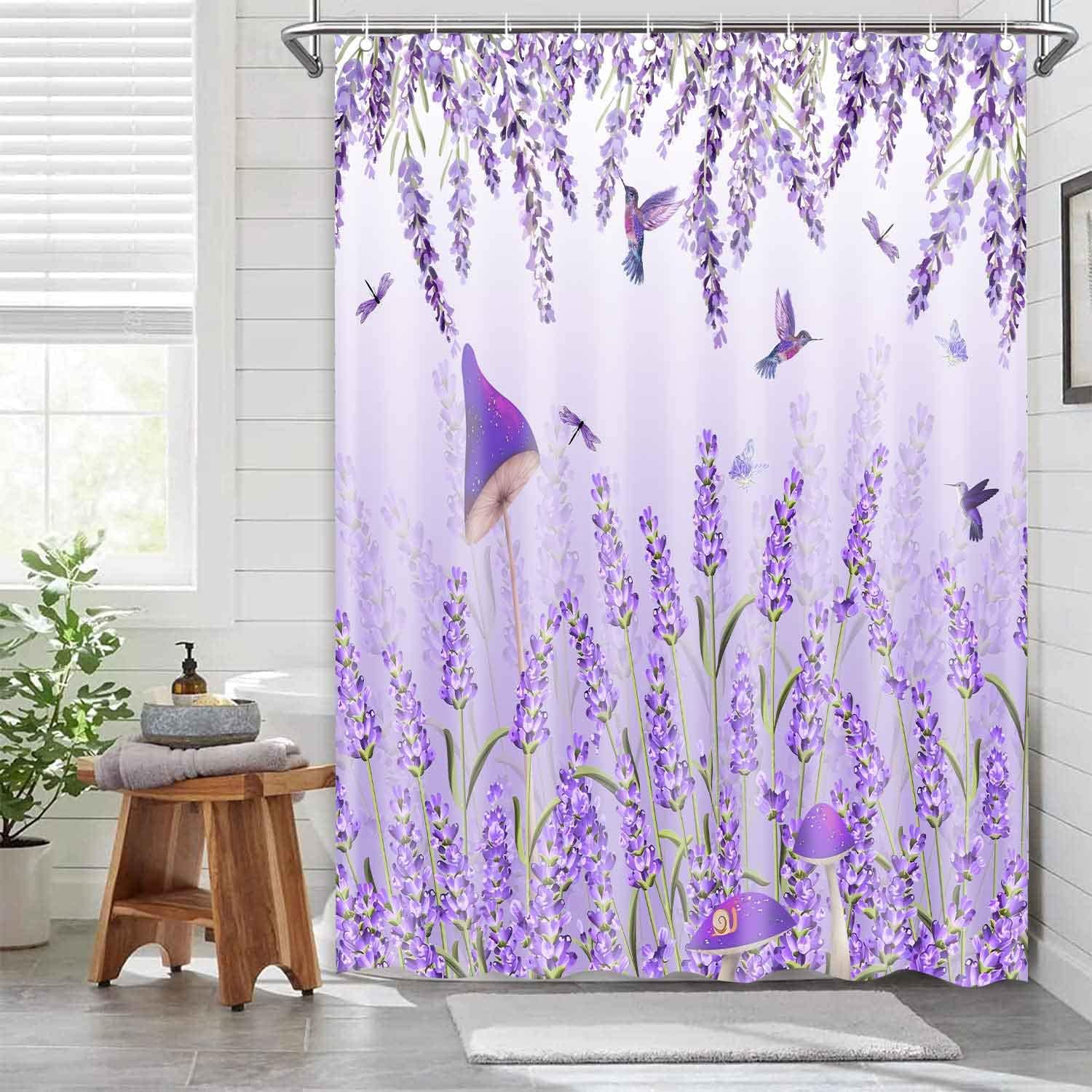 Spring Sense Hummingbird Bird Lavender Shower Curtain Ombre