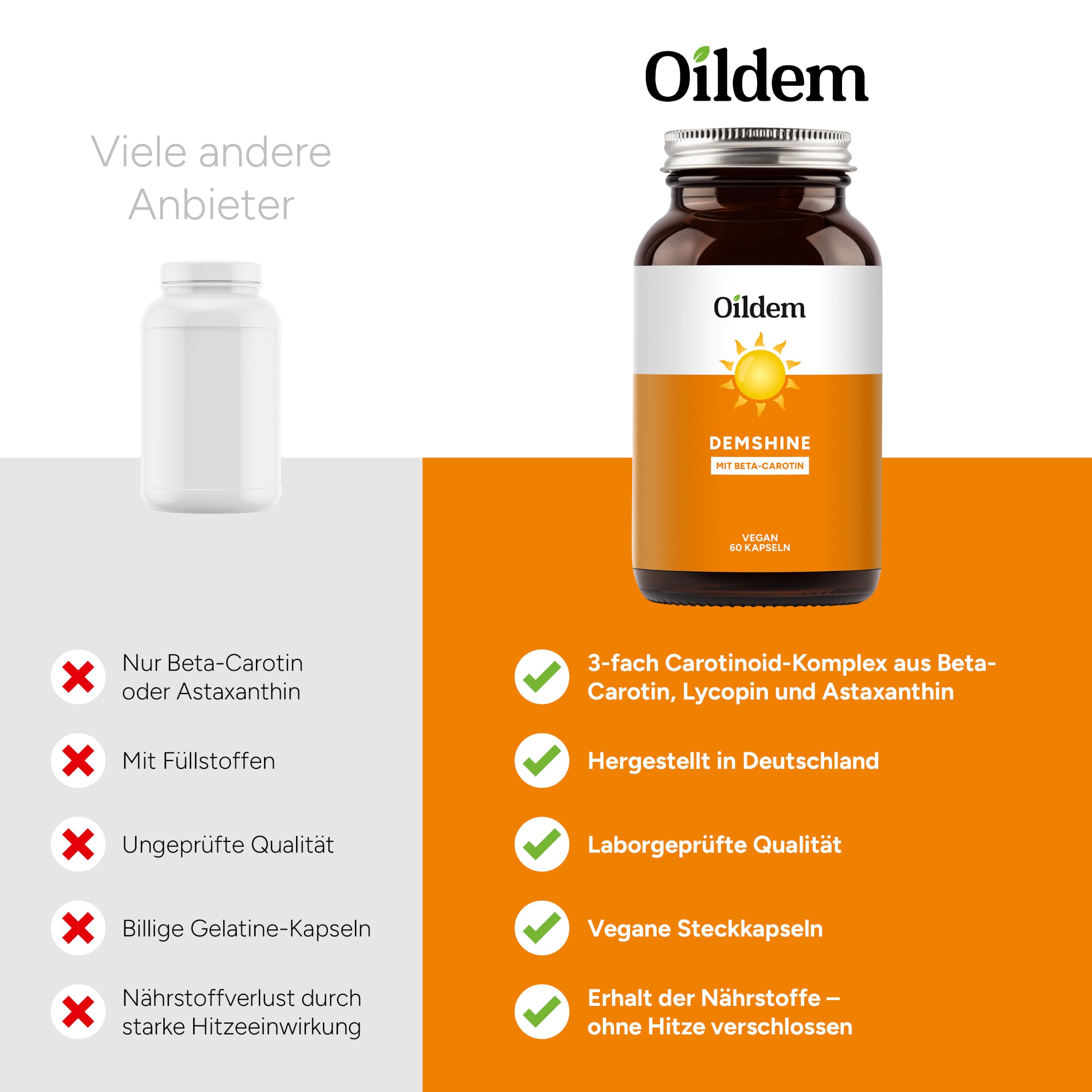 Oildem Demshine mit Beta-Carotin, Lycopin & Astaxanthin