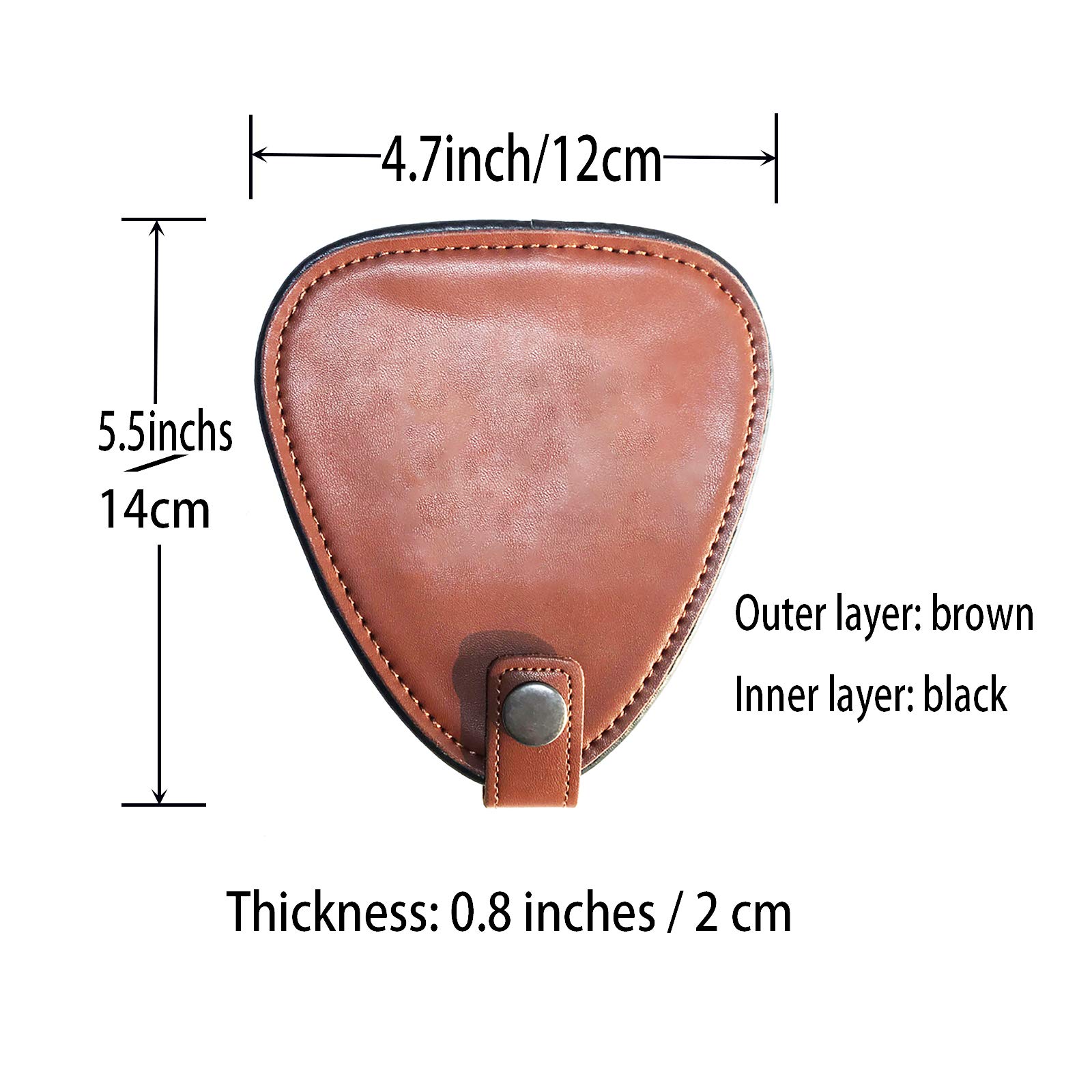 RAUYIVANY Estuche para púas de guitarra con 22 púas, capa interior y exterior de piel pura para almacenamiento, 22 ranuras, bolsa de púas de varios grosores. Regalo para guitarrista