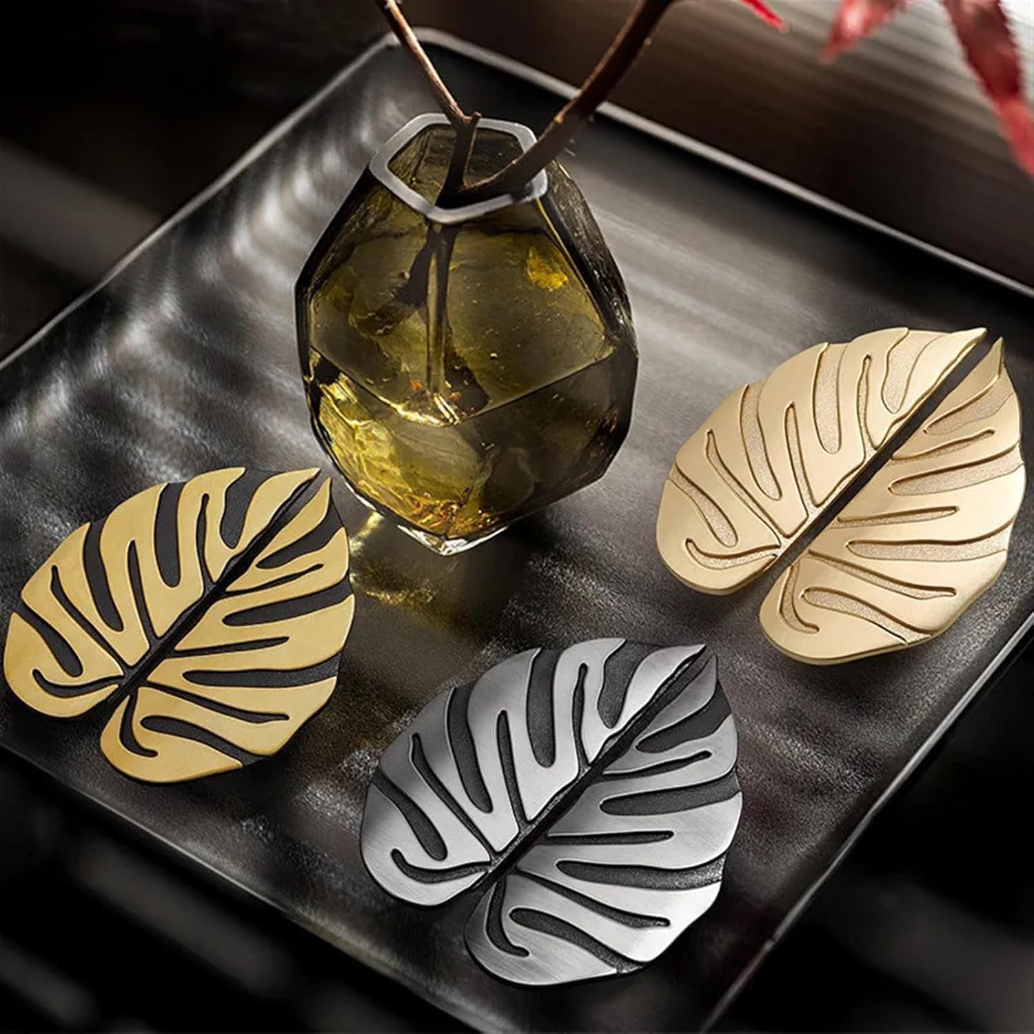 Cabinet Door Handles Drawer Pulls Shoe Cabinet Cupboard Door Knobs Furniture Handle Hardware 2Pcs(Gold Brushed L)