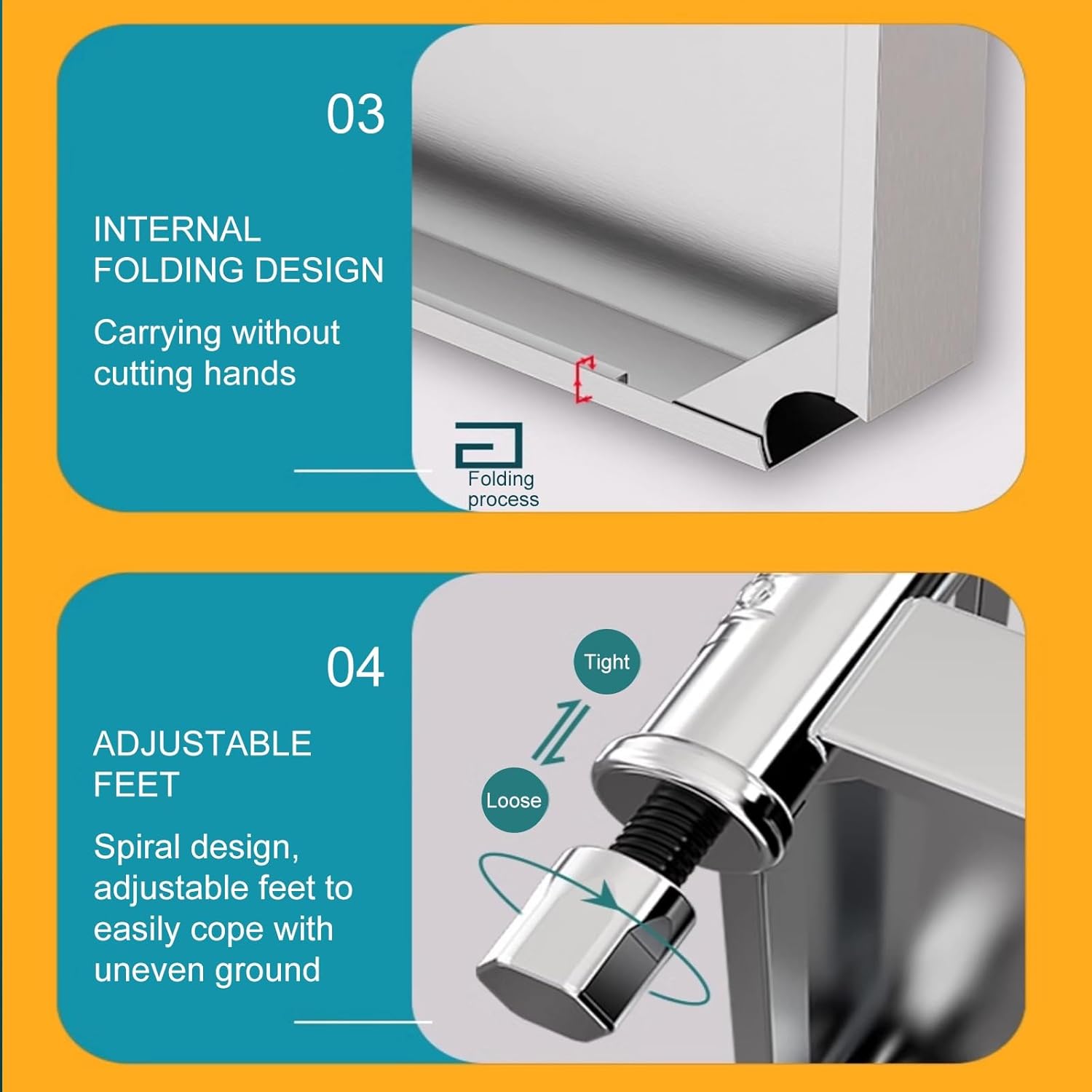Stainless Steel Work Table, Stainless Steel Table For Prep & Work With Rounded, Food Preparation Workbench, Commercial 3 Shelf, for Restaurant Kitchen Bar and Hotel Garage(80*50*80cm/31.4*19.6*31.4")