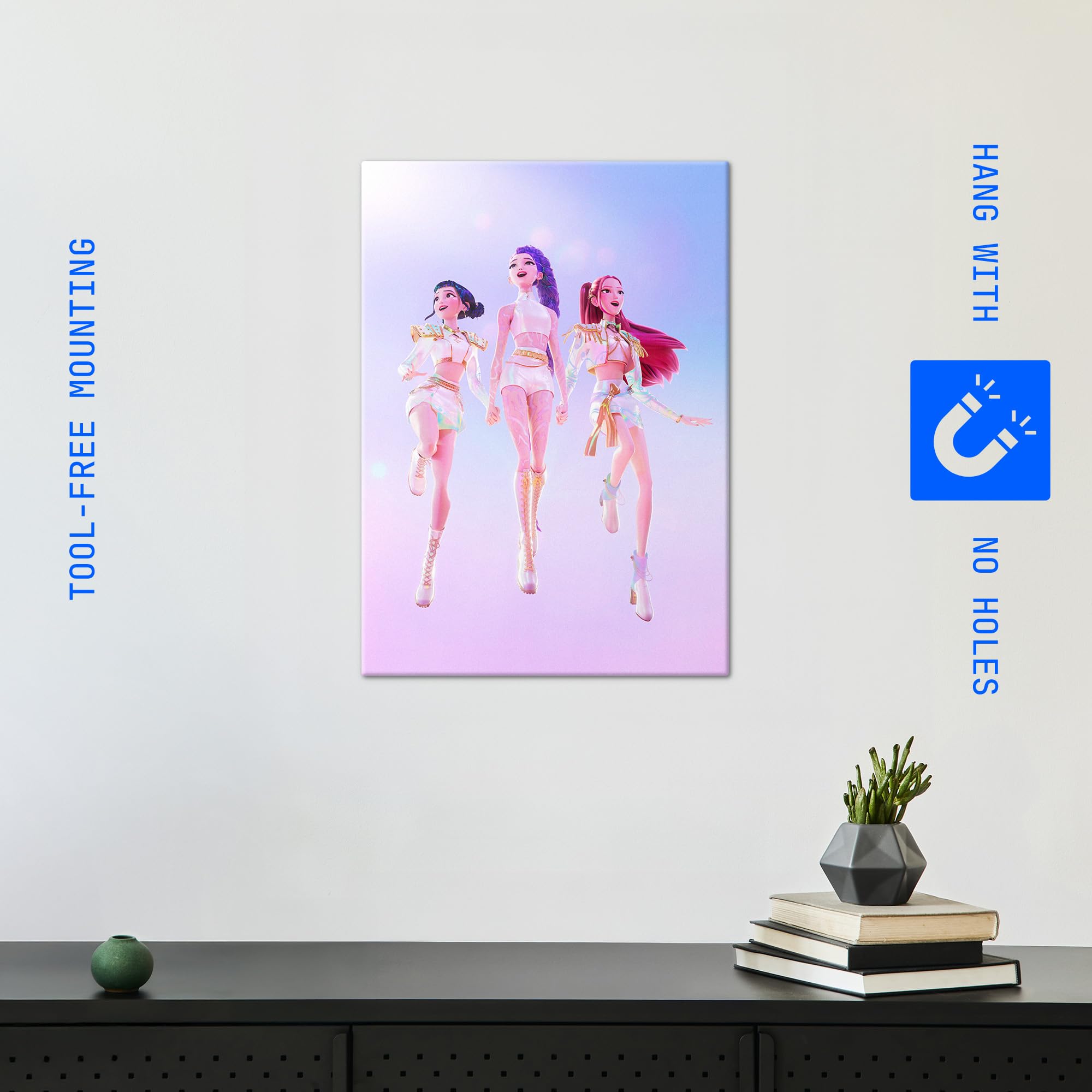 Displate Metallposter KPop Demon Hunters Wandbild - Icons of the Screen - HUNTR/X Vertical - Girls Huntrix Kpop Geschenk - Premium Wanddekoration Wand Deko Wohnzimmer Film Poster - 32 x 45 cm
