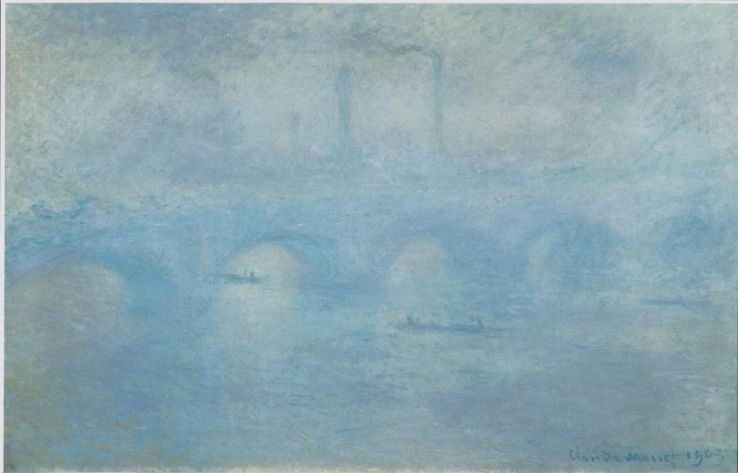ARTXLXXBN Famous Art Print Poster Vintage Wall Art Waterloo Brücke by Claude Monet Canvas Art Poster for Home Decor 60x90cm