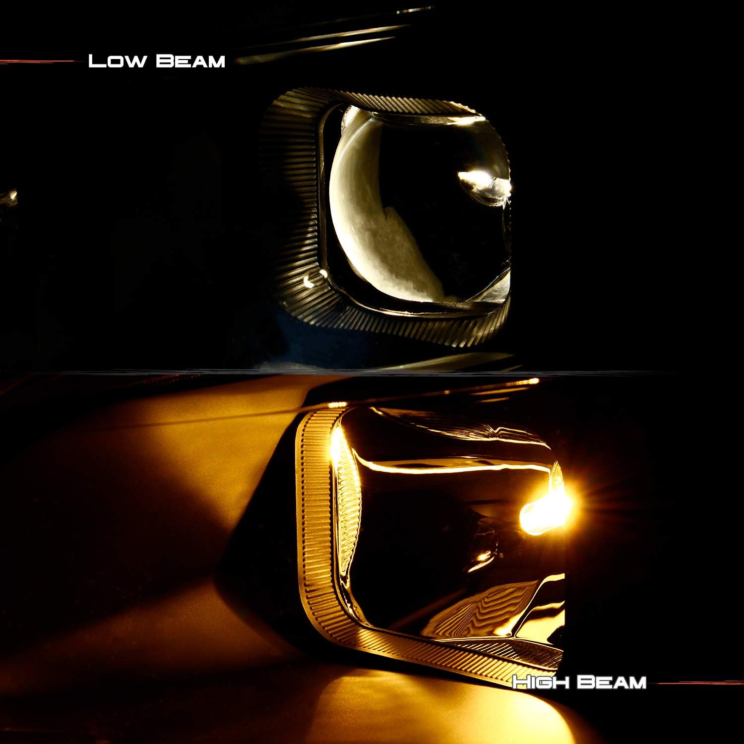 AKKON - For 2013-2016 Ford Escape Black Light Strip Front Projector Headlamps Driver + Passenger 2013 2014 2015 2016