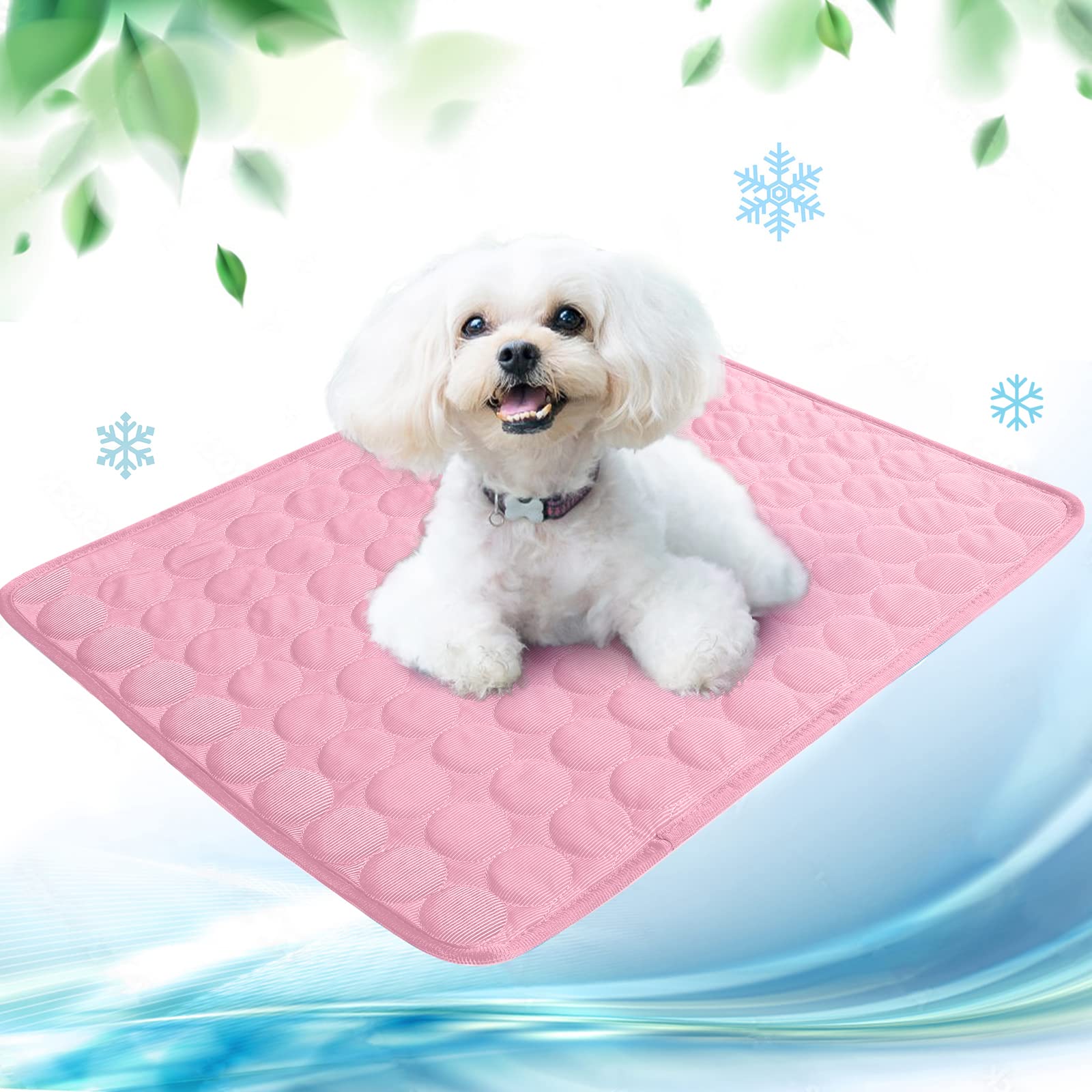 NIBESSER Dog Cooling Mat Cooling Pad for Dog Cats Kennel Ice Silk Portable Washable Summer Pet Self Cooling Bed Blanket Crate Sleep Mat