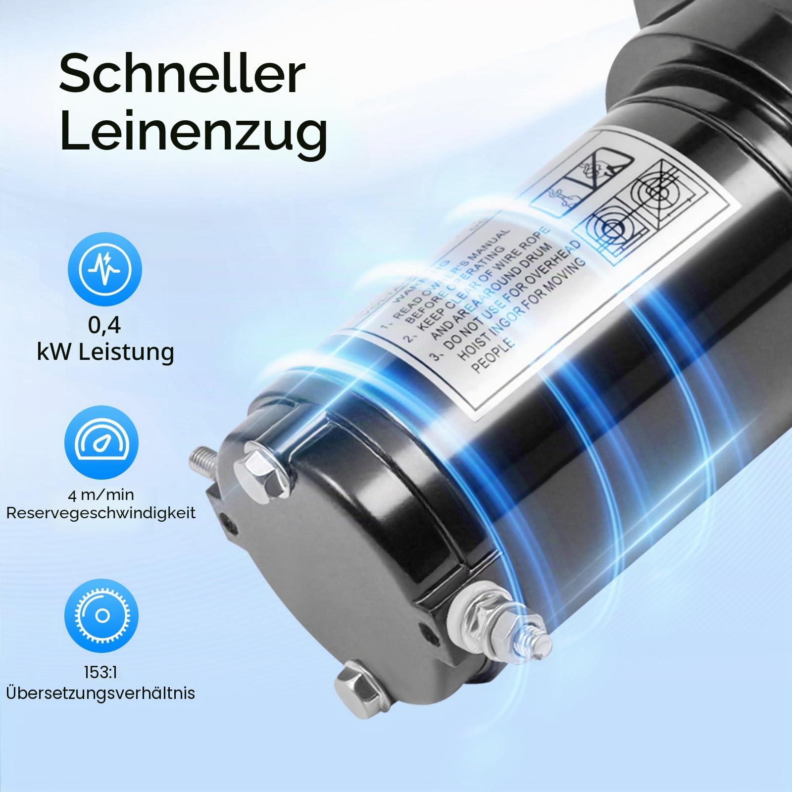 Elektrische Seilwinde 12V mit Funkfernbedienung – 900 kg Offroad Motorwinde Seilzug Elektrowinde, 6m Stahlseil