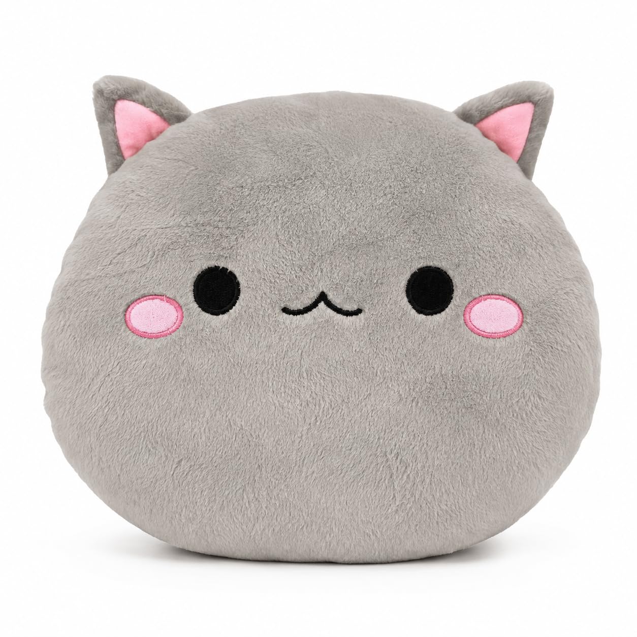 TREASURETROVE Cute Cat Plush Pillow for Kids, 30 cm Ultra Soft Kawaii Stuffed Animal Cushion, Huggable Plush Toy, Birthday Gift for Boys & Girls, Grey-image-47