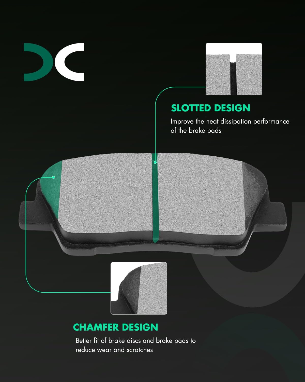 SCITOO D1284 Ceramic Brake Pads Sets Rear Fit For Hyundai For Entourage|For Equus|For Genesis|For Genesis Coupe|For Santa Fe|For Santa Fe XL,For Kia For Borrego|For K900|For Sedona|For Sorento