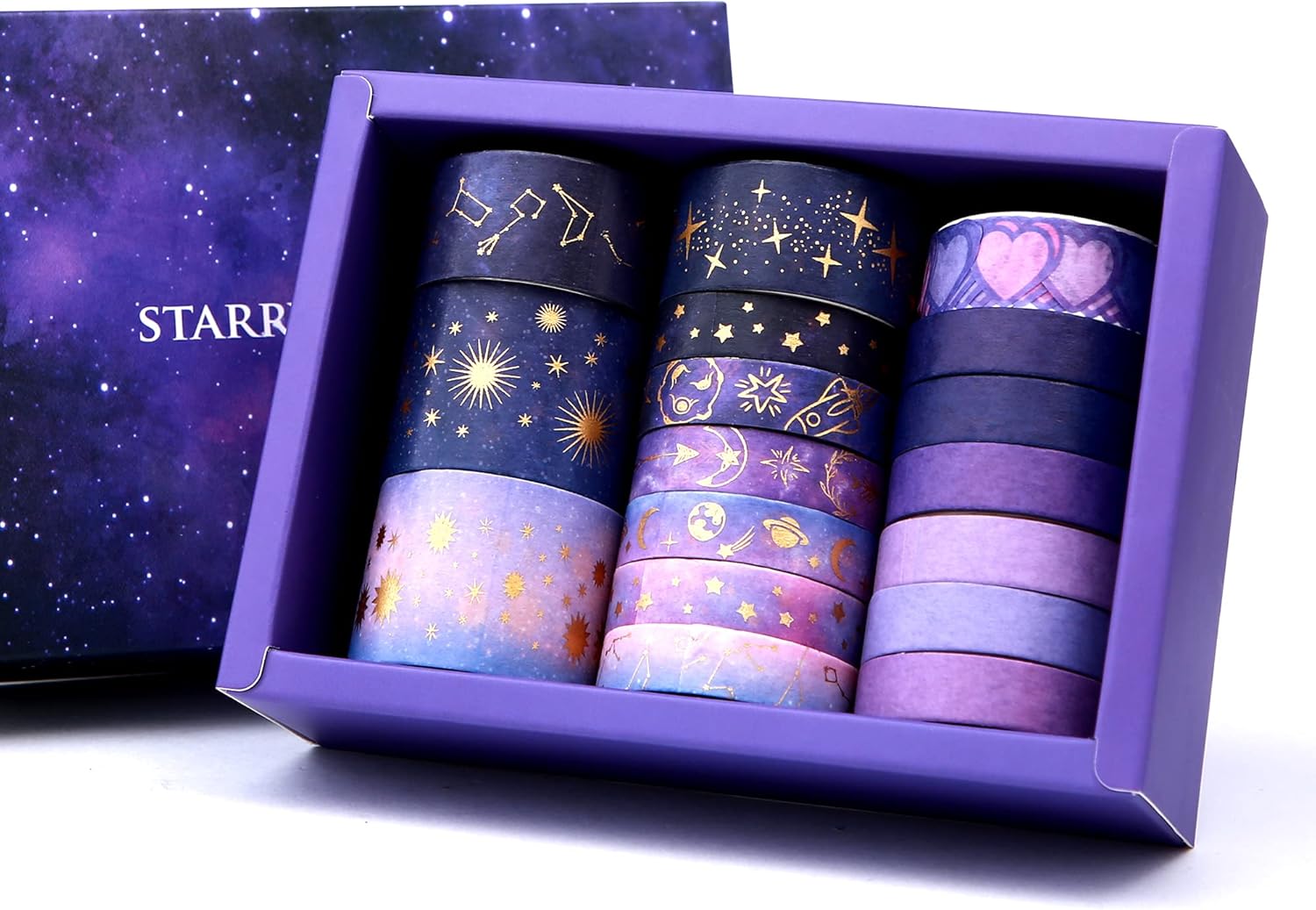 CAGIE Starry Sky Washi Tape Set of 17 Washi Masking Tape, Sticky DIY Paper Tape for Lock Leather Notebook Journal Personal Writing Diar : Arts, Crafts & Sewing