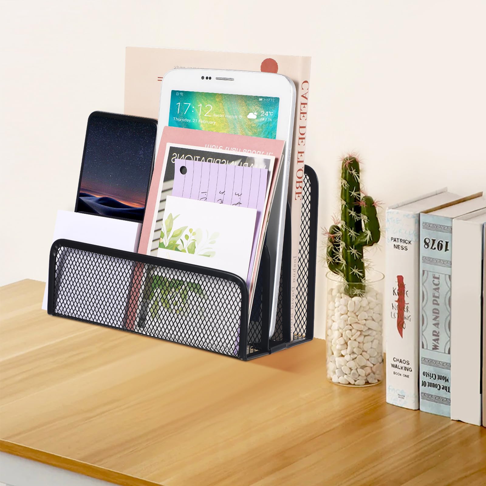 Organisateur De Fichiers Métallique À 3 Compartiments Trieur De Bureau Pour Documents A4 Porte-Dossiers Et Brochures Range Documents Compact 6.89X4.72X3.35In Rangement Bureau Pratique
