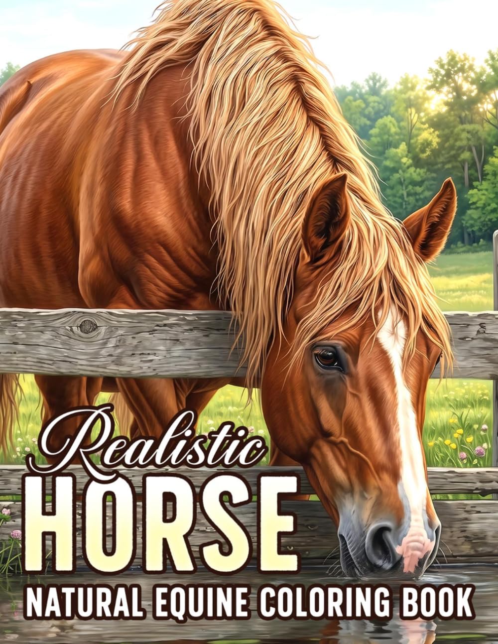 Realistic Horse Coloring Book: A Nature and Animals Coloring Activity featuring Grayscale Majestic Horses and More for Teens, Adults to Relieve Stress