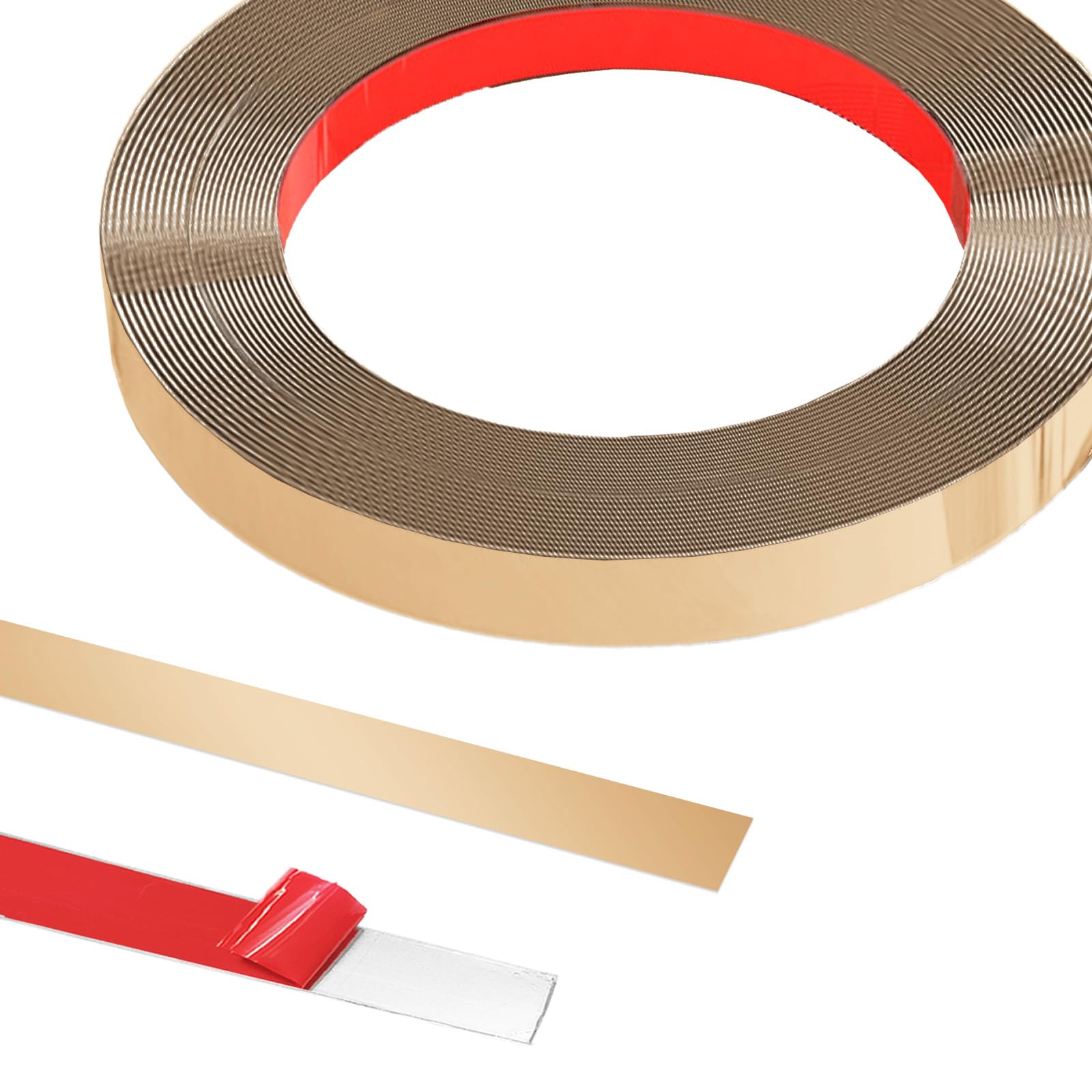 10M x 1CM Metallband Zierleisten Selbstklebend, Edelstahlble
