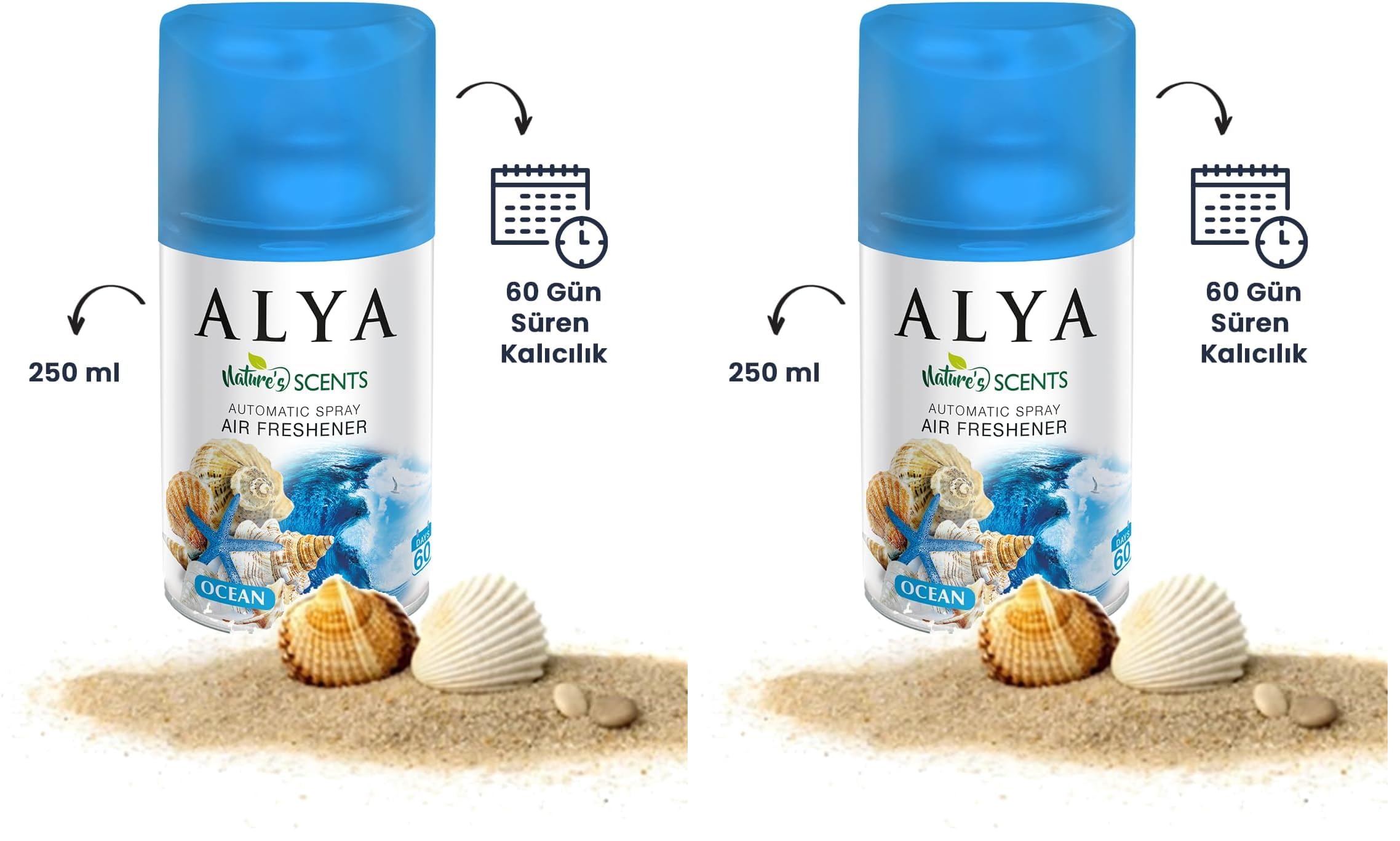 ALYA Nature's Scents Oceann Oda Kokusu Yedek Makine Spreyi 250 ml 2li paket