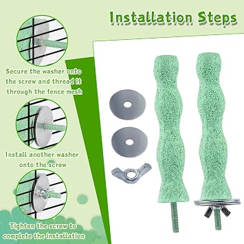 2 PCS Bird Beak Grinding Stones, Bird Parrot Cage Perch Stand Anti-Slip Platform Foot Claws Trimmer Accessories for Parrots Budgies Cockatiels Parakeets Conures Lovebird (Green)